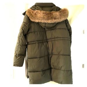 Faux Fur Maternity Coat